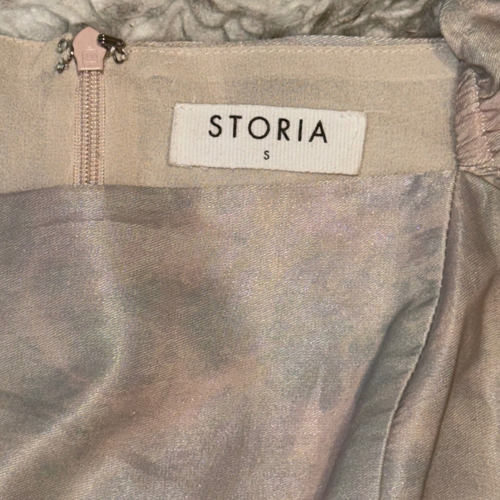 Storia‎ Pastel Watercolor Puff Sleeve Babydoll Mini Dress Small - Picture 6 of 7